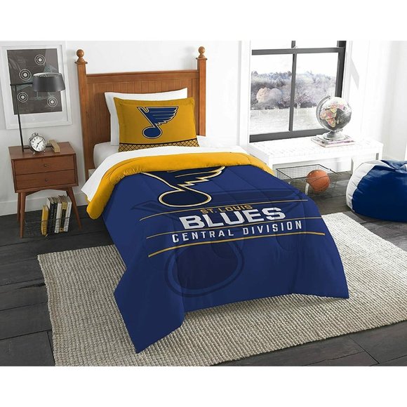 NEW ST LOUIS BLUES 2 PIECE TWIN COMFORTER SET BEDDING NHL LICENSED BY NORTHWEST